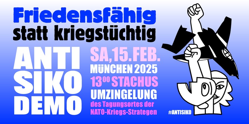 Friedensfähig statt kriegstüchtig ANTISIKODEMO Stachus 15.02.  13:00Uhr